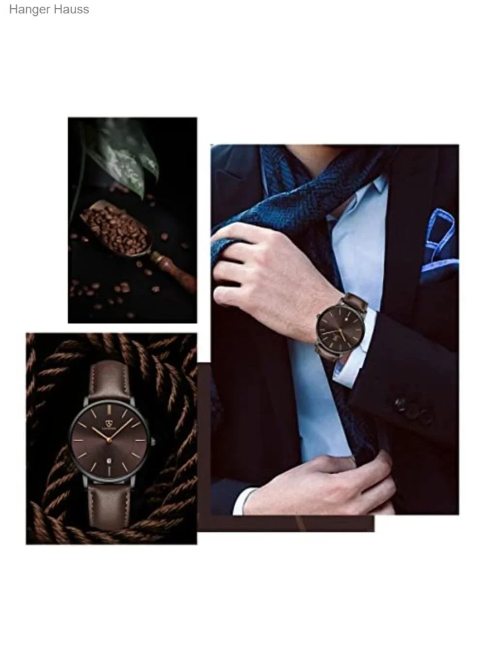 Men's Ultra-Thin Minimalist Analog Leather Watch Quartz 3ATM